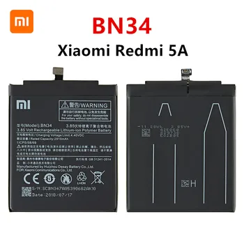Xiao mi 100% Original BN34 Bateria 3000mAh Para Xiaomi Redmi 5A 5.0