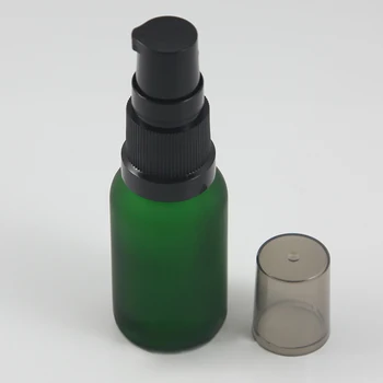 Verde garrafas de Vidro, de plástico, bomba de Loção 15ml, 100PCS um monte de embalagens de vidro para cosméticos