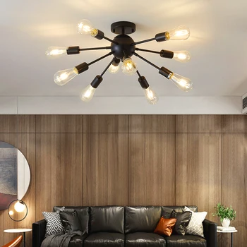 Nórdico clássico iluminação do candelabro LED 10 Luzes do sputnik lâmpada Para Sala de estar, Quarto Simples Domésticos Interior loft lustre