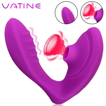 VATINE Clitóris Mamilo Otário Ponto G Vagina Estimulação Vibração Multifunções Chupar o Vibrador Brinquedos Sexuais Para a Mulher