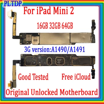 A1489 Versão Wifi e A1490 /A1491 Versão 3G Para o iPad Mini 2 placa-Mãe Original Desbloquear Sem o icloud Lógica de placas Com o IOS Syste