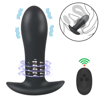 Vibração Butt Plugs Vibrador Vibrador Massagem de Próstata Controle Remoto 5 Velocidade Plug Anal G-spot Estimulador de Brinquedos Sexuais Para o Homem/Mulher