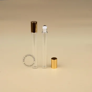 20pcs/Monte Promoção 10ml Garrafa de Vidro de Perfume Vazio Óleo Essencial de Ouro Cap Mulheres Cosmético Embalagem Reutilizável