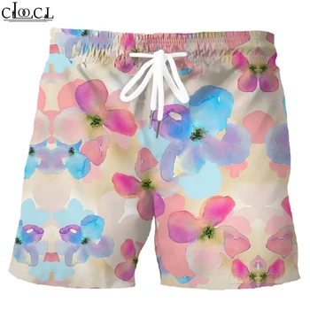 CLOOCL dos Homens de Moda Shorts Colorido Floral Gráfico 3D Board Shorts da Moda Elástica Bolsos de Calças da Praia Sportswear