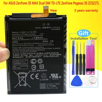 5000mAh C11P1614 Bateria Para Asus ZC521TL Zenfone 3S MAX ZenFone Pegasus 3S Telemóvel Em Stock+Número de Rastreamento