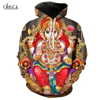 Senhor Ganesha Hoodies Outono Inverno Casaco de Treino de Impressão 3D Hindu, o Deus com cabeça de Elefante de Sabedoria Homens/Mulheres do Hip Hop Capuz Hoddies