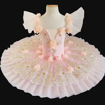 2022 Novo o Lago dos cisnes Meninas do Ballet Tutu de Ballet Traje de Bailarina Palco do Show Crianças Ballet Profissional de Dança Vestido para Crianças