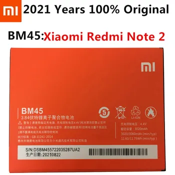 2020 NOVO 100% Original BM45 Bateria do Telefone Para Xiaomi RedMi Nota 2 Bateria Hongmi Real 3060mAh Móvel Bateria de Substituição