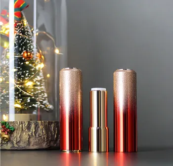 12.1 mm gradiente vermelho de Plástico de ouro Cosméticos Lip Rouge Pacote, DIY Vazio Tubo de Batom, as Mulheres de Lábios Maquiagem Lip Balm Recipiente