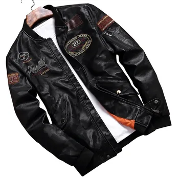 Outono inverno novos rapazes de couro preto masculino slim versão coreana do bonito motorcycle jaqueta de couro masculina casaco de moda