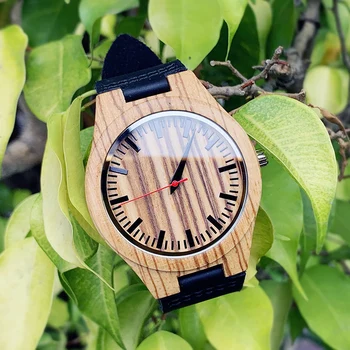2020 festival Memorial presente de Dia Enmex cor escura zebra madeira relógio de pulso obra de arte feito a mão em madeira natural relógios de quartzo