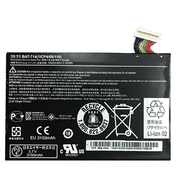 Tamanho Original da Bateria De 3,7 V 3420mah para acer Acer Iconia Tab A110 KT0010G001 BAT-714 baterias
