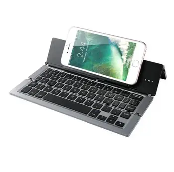 Foldable da Liga de Alumínio de Teclado sem Fio Bluetooth matel smartphone suporte Para Tablet Iphone 6 7 plus Huawei xiaomi samsung