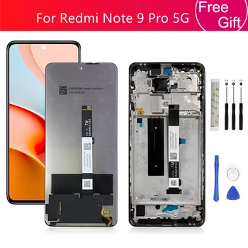 para Xiaomi Redmi Nota 9 Pro 5G tela LCD Touch screen Digitalizador Assembly Com Moldura Para Redmi Nota 9 Pro 5g Substituição da tela