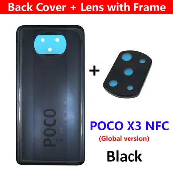 10Pcs Original Para o Xiaomi Mi Poco X3 NFC Traseira da Bateria Porta Traseira Tampa da caixa de Caso Com Câmera de Lente de Vidro