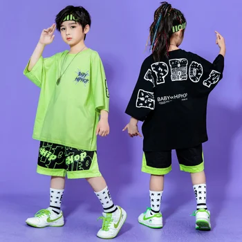 Crianças de Dança de Rua de Desempenho Roupas da Moda Meninos Versão coreana da Moda a Marca de Atender Crianças de Hip Hop Meninas Hip Hop Jazz
