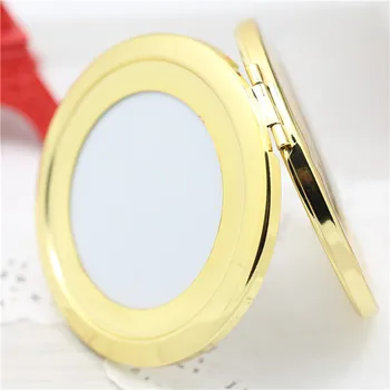 10Pcs 70MM em Branco Espelho Compacto DIY de Metal Portátil de um Espelho de maquilhagem de Ouro Frete Grátis