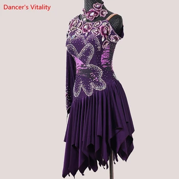 Dança moderna Vestido para as Mulheres Personalizadas de Lycra Oco Dançando de Saia Filhos Adultos Valsa-Dança de Salão Traje de Prática de Roupas