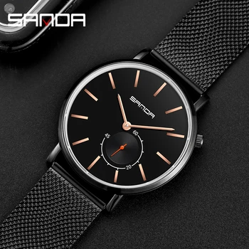 SANDA Militar Nova Moda Esporte relógio de Pulso Marca Top de Luxo Homens Relógio de Malha de Quartzo Homens Relógios relógio masculino