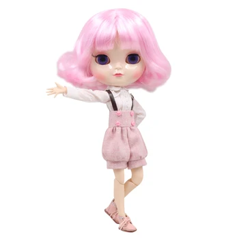 GELADO Fortuna Dias de fábrica boneca azone conjunta corpo 30cm branco a pele Macia cor-de-rosa bonito de cabelo curto DIY sd presente brinquedo