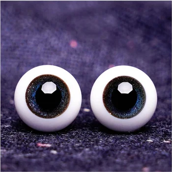 Mini Vidro BJD Olhos de Bonecas 3D azul Olhos de Boneca Acessórios 8mm 10mm de desenho animado Colorido de Simulação Olhos Para Bonecas 2 PCS