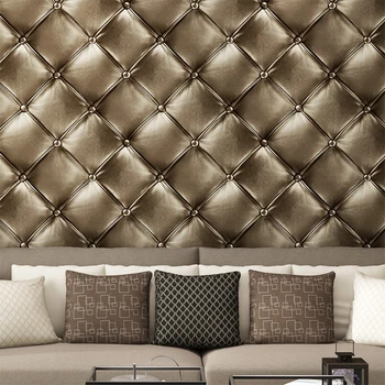 beibehang papel de parede Europeia de luxo simulação de couro de fundo papel de parede é simples, quarto, sala de estar macio pacote de papel de parede