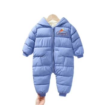 Romper do bebê com roupas de sair no outono inverno do bebê para baixo algodão escalada roupas de bebê da colcha, espessa de algodão acolchoado roupas