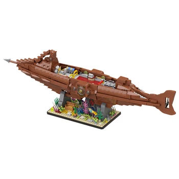 MOC Capitão NemoTwenty-Nautilus Navio Submarino Blocos de Construção do Conjunto de 20000 Leaguesed Sob O Mar, Barco, Navio de Tijolos Criança Brinquedos