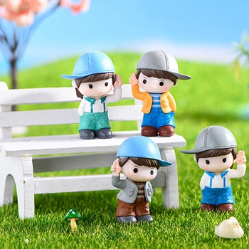 DIY Mini chapéu de Casais Bonecas Fadas Jardim Miniaturas de Decoração de Casa de bonecas Figuras de Ação, Estatueta Micro Paisagem