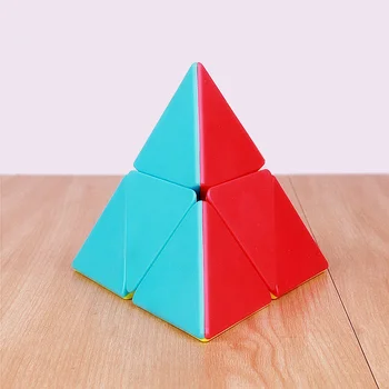 QiYi 2x2 Pirâmide Cubo Stickerless Magia Cubos Profissional 2x2x2 Velocidade de Quebra-cabeça Cubo de Brinquedos Educativos Para Crianças
