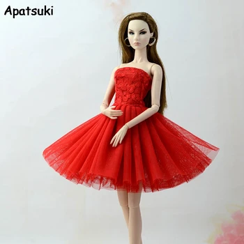 Vermelho Vestido De Verão Boneca De Moda De Roupas Para A Boneca Barbie Vestidos Vestidoes Roupas Para Bonecas Barbie Roupas De 1/6 Boneca Acessórios