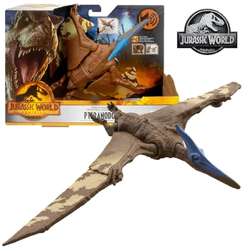 Em Estoque Mattel Jurassic Mundo Exército Rugido Grevistas Pteranodon Dinossauro Figura Ataque de Movimento e Som para Crianças de Presente de Aniversário HDX42