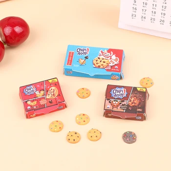 Miniatura De Alimentos Jogar Mini Brinquedo Cookie Modelo De Casa De Boneca Cena Adereços Divertidos Cookies De Chocolate