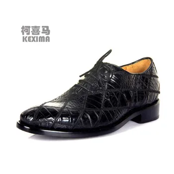 hulangzhishi Juntando Genuíno couro de crocodilo Homens se vestem sapatos de Homens formal sapatos de couro Genuíno única Homens sapatos