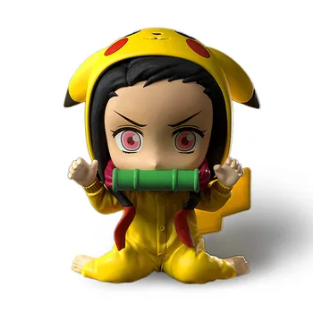 Demon Slayer Nezuko Cosplay De Pikachu Do Pokemon Kimetsu Não Yaiba Anime Figura De Ação De Brinquedos Colecionáveis Modelo Presente