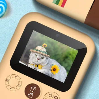 Crianças Brinquedos Instantâneas Imprimir a Câmera a Mini Câmera Digital Com Gravação de Vídeo HD de Dupla Lente Térmica Foto de Papel de Presente de Aniversário de Meninos Menina