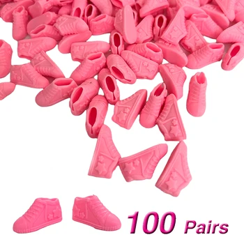 NK Oficial 100 Pares-de-Rosa Esportes Televisão Sapato de Moda Sneackers Para a Boneca Barbie Brinquedo de Presente de Aniversário Para 1/6 Boneca Sapatos Acessórios