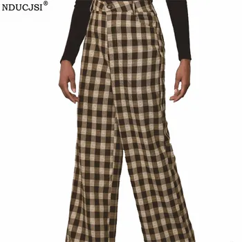 NDCUJSI Streetwear Meninas de Perna Larga, Calças de Cintura Alta Outwear Calças compridas Sprots Bolsos de Calça Casual de Moda de grandes dimensões