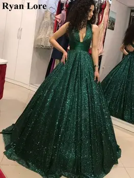 Verde de Cetim Vestidos de Noite 2020 Novas Pescoço Halter Mangas de Vestidos de Baile de Uma linha sem encosto Elegante manto de sarau longue mariage