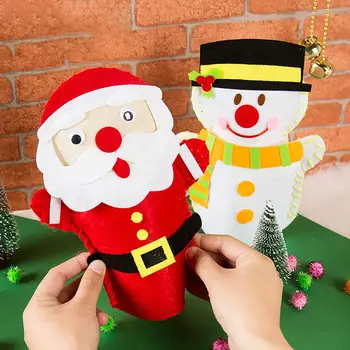 Crianças DIY Artesanais de Pano, Bonecos de Corte Livre Colar de Costura, Natal Artesanato de Brinquedos Decoração