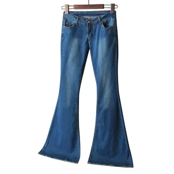Moda Stretch Jeans Lavado Bolso de Calças de Cintura Alta Casual Slim Fit Straight Botão de Mulheres Jeans de S-4XL