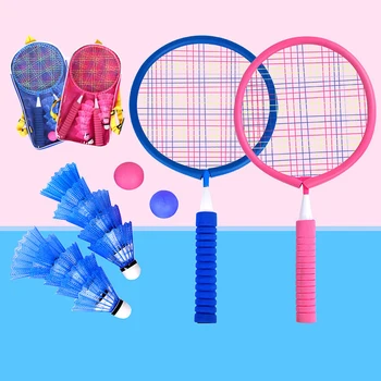 Crianças Raquete de Badminton de Esportes ao ar livre Brinquedos Jogo jardim de Infância de Casal Reprodutor de Tiro conjunto de Peteca Iniciantes Equipamento de Treino