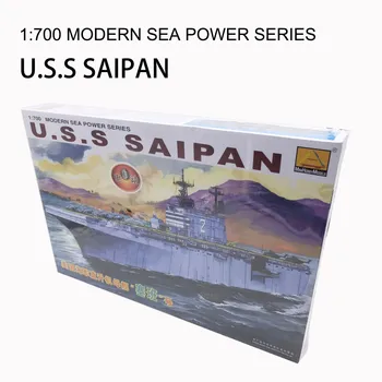 1:700 Americano USS Saipan Battleship Elétrico Montagem de Aeronaves Navio de Plástico Edifício de Montagem de Kits de Modelo