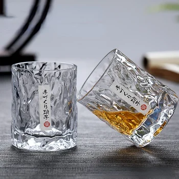 Feito à mão Japonês martelado vinho estrangeiro vidro vidro do uísque casa criativo, vidro de cerveja de copo de vidro cristal