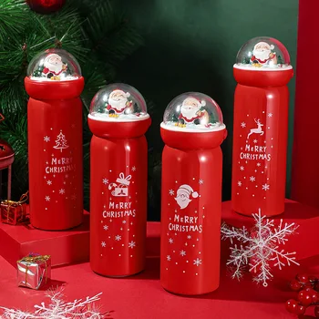 Dos desenhos animados para Crianças de Garrafa de Água de Aço Inoxidável 304 garrafa Térmica Copo Bonito Elk Taça do Natal Criativo de Férias Presente de Natal de garrafa Térmica