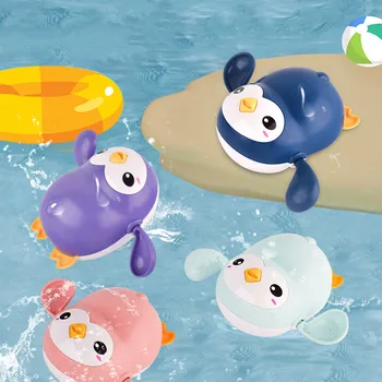 4PCS Infantil Banheira de Água, Brinquedos do Animal de Pinguim Baleia Bebê Piscina de Natação Cadeia de Mecânica Brinquedos do Bebê Aprende Para Rastrear o Apego a Brinquedos Móveis