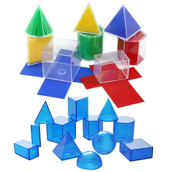 Montessori Modelo de Geometria Matemática Brinquedos 3D Transparente Destacável Ensino Experimento Geométricas do Modelo de Brinquedos Educativos Para Crianças
