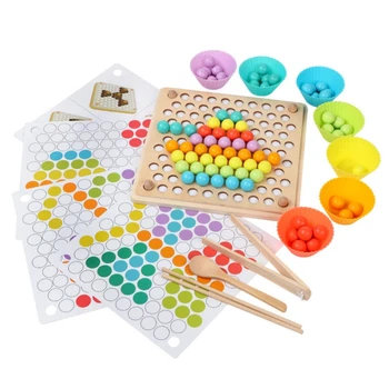 Montessori de ensino Clipe de Bola, as Crianças Clipe de Bola, Quebra-cabeça, Colorido, Divertido jogo de Tabuleiro de Xadrez para Criança Pré-escolar