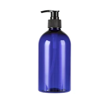 300ml de cor azul Reutilizável Squeeze plástico frasco de loção com preto bomba do pulverizador Plástico PET Portátil Frasco de loção