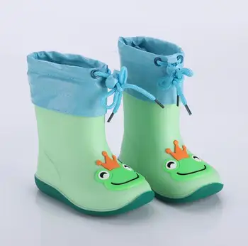 Clássico infantil Sapatos botas de Chuva de Borracha PVC Bebê Crianças dos desenhos animados de Sapatos Crianças Sapatos de Água de Chuva Impermeável Botas antiderrapantes Quente